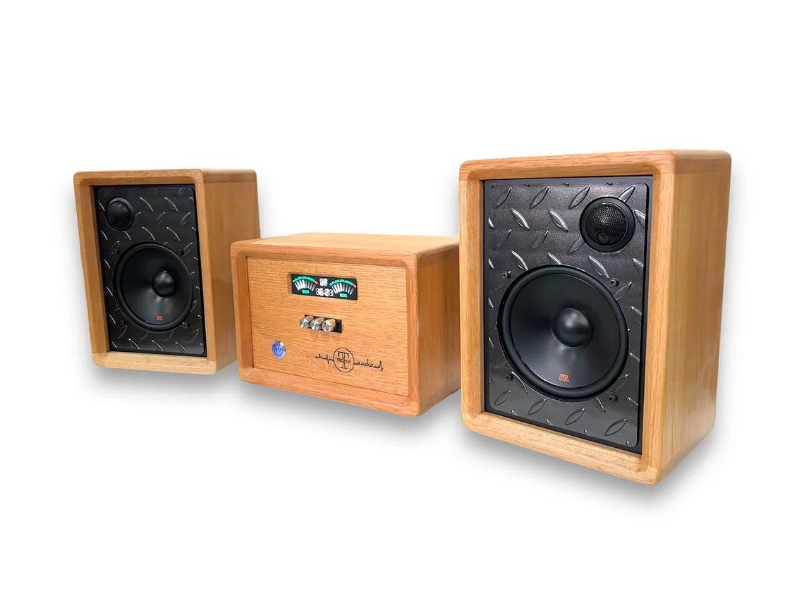 MINI COMPONENTE EN MADERA NATIVA MODELO MC3 STEEL 3