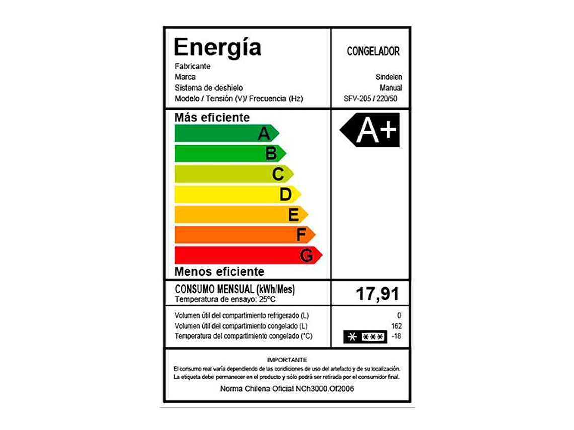 FREEZER VERTICAL SINDELEN 162 L SFV-205 SILVER 3