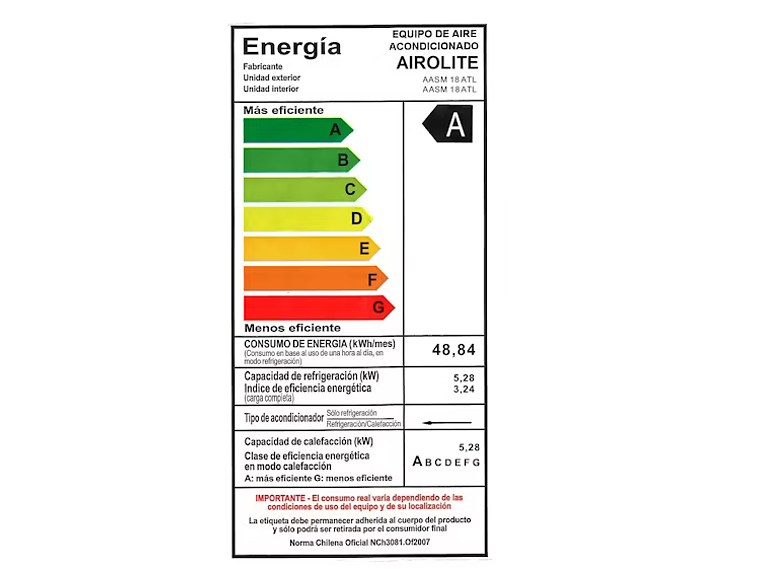 AIRE ACONDICIONADO ON/OFF 18000 BTU WIFI AIROLITE 3