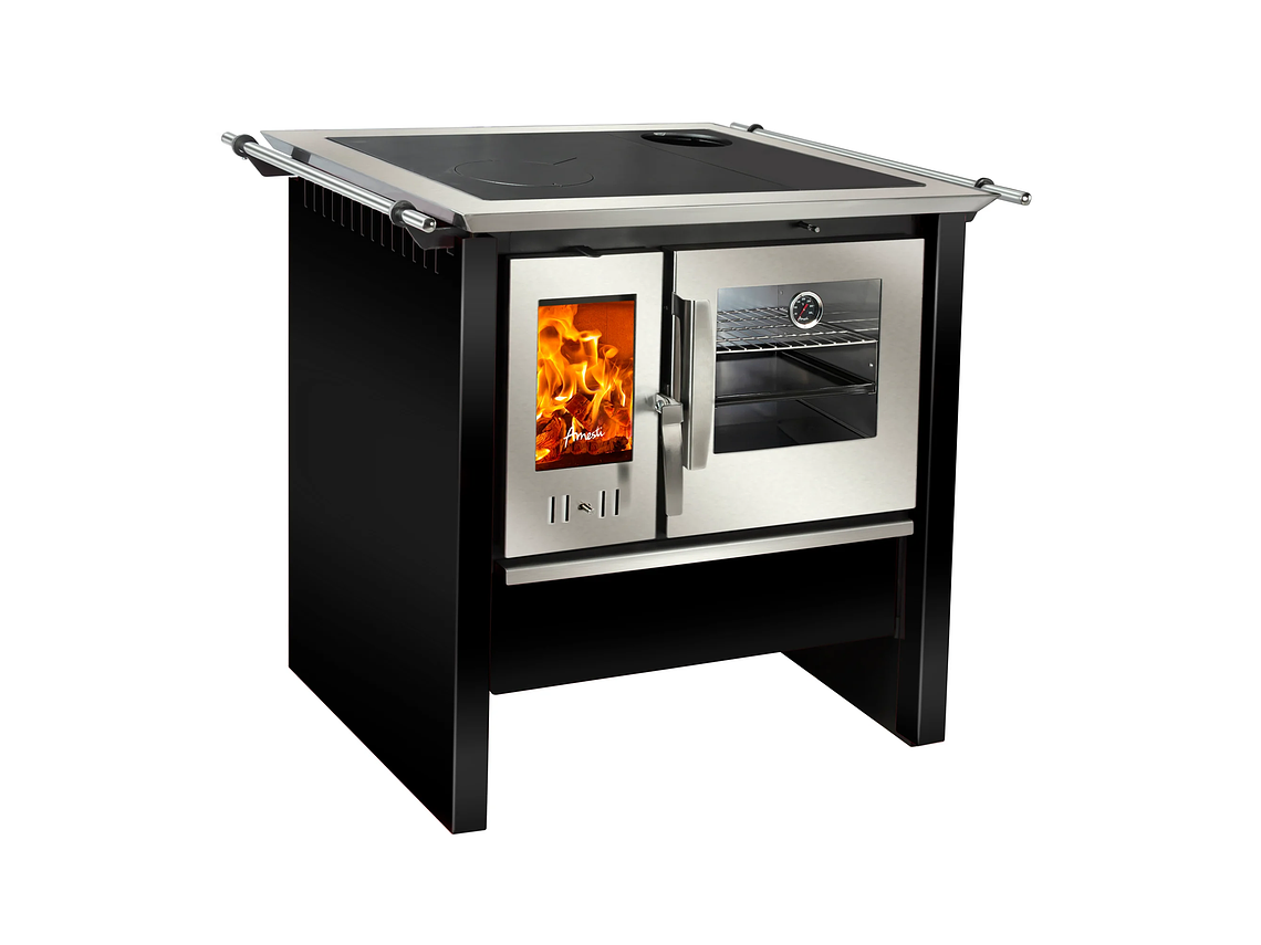 COCINA COMBUSTIÓN LENTA AMESTI MODELO ALLEGRA NEGRA 1
