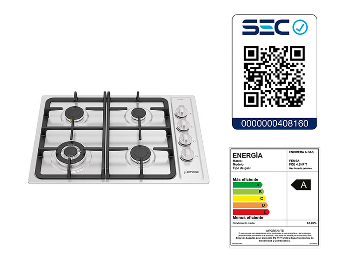 COCINA GAS LICUADO ELECTROLUX 4 QUEMADORES 56DXA 3
