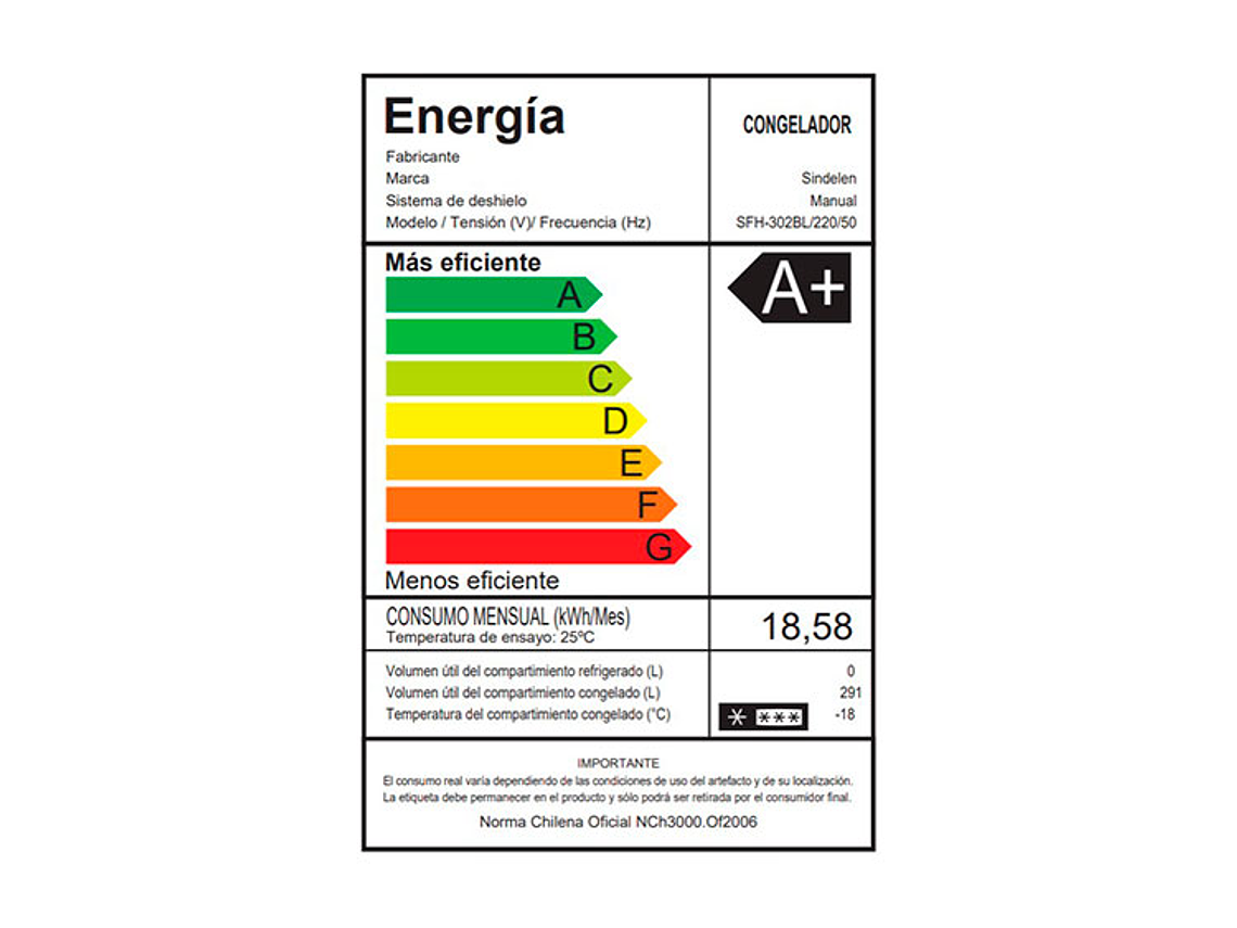 FREEZER HORIZONTAL SINDELEN 300 L FRÍO DIRECTO SFH-302BL 3