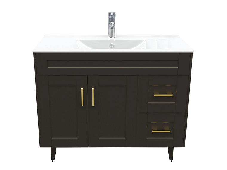 KIT MUEBLE VANITORIO DOMSA CAFÉ 100SK-C+P-100 / 100X80X47CM 1