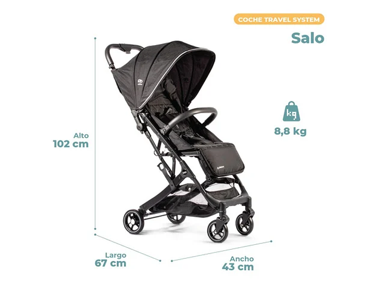 COCHE TRAVEL SYSTEM COMPACTO PIKABOO SALO NEGRO 6