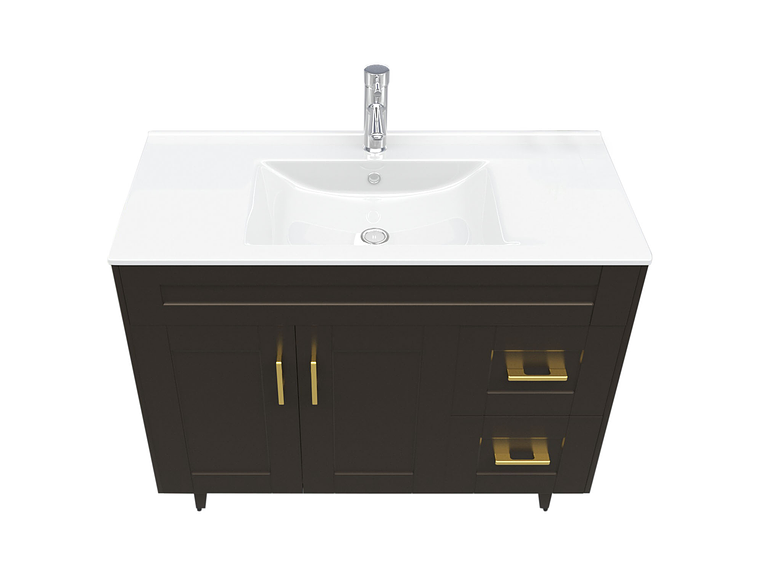 KIT MUEBLE VANITORIO DOMSA CAFÉ 100SK-C+P-100 / 100X80X47CM 2