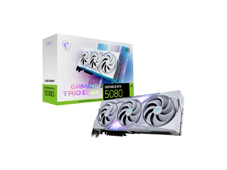 TARJETA DE VIDEO MSI RTX 5080 16G GAMING TRIO OC WHITE GDDR7 PCIE-5 1