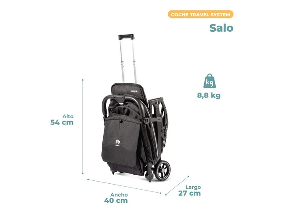 COCHE TRAVEL SYSTEM COMPACTO PIKABOO SALO NEGRO 7