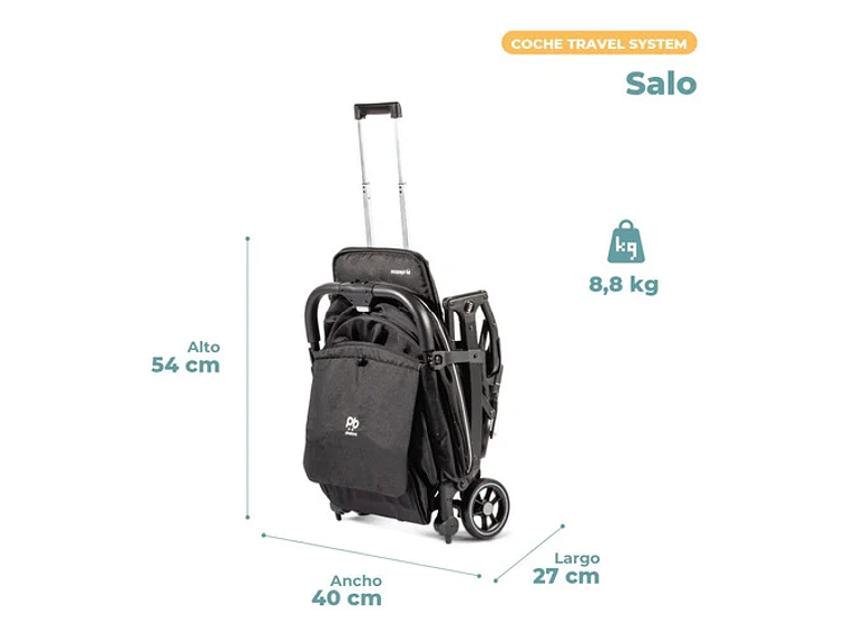 COCHE TRAVEL SYSTEM COMPACTO PIKABOO SALO NEGRO 7