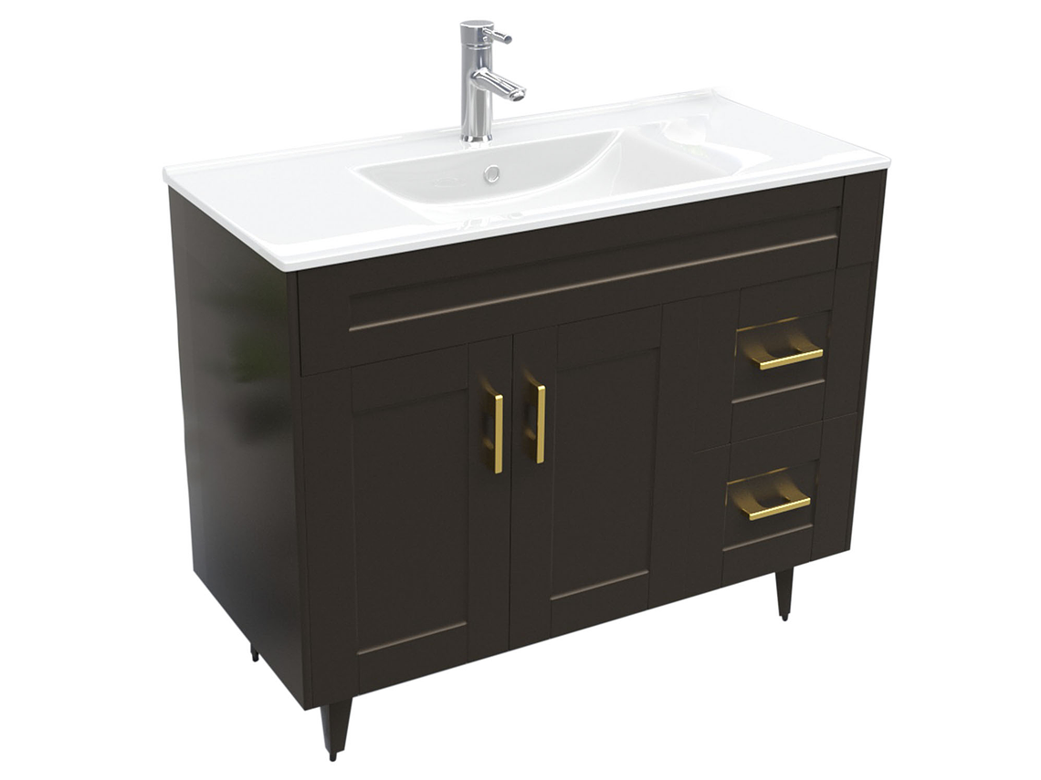 KIT MUEBLE VANITORIO DOMSA CAFÉ 100SK-C+P-100 / 100X80X47CM 3