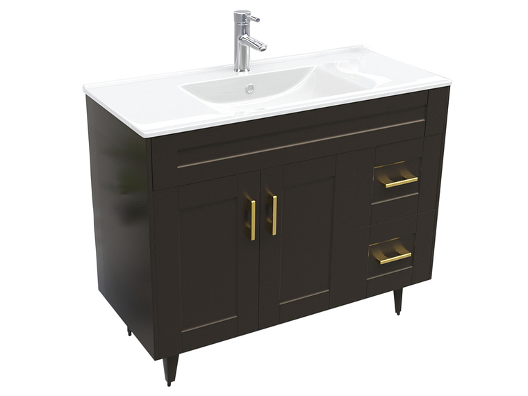 KIT MUEBLE VANITORIO DOMSA CAFÉ 100SK-C+P-100 / 100X80X47CM 3