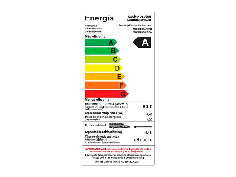AIRE ACONDICIONADO SPLIT WINDFREE SAMSUNG AR24BSEAMWK/ZS 10