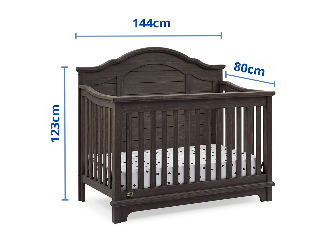 CUNA DE MADERA SOLIDA CONVERTIBLE 6 EN 1 ASHER GRIS 3