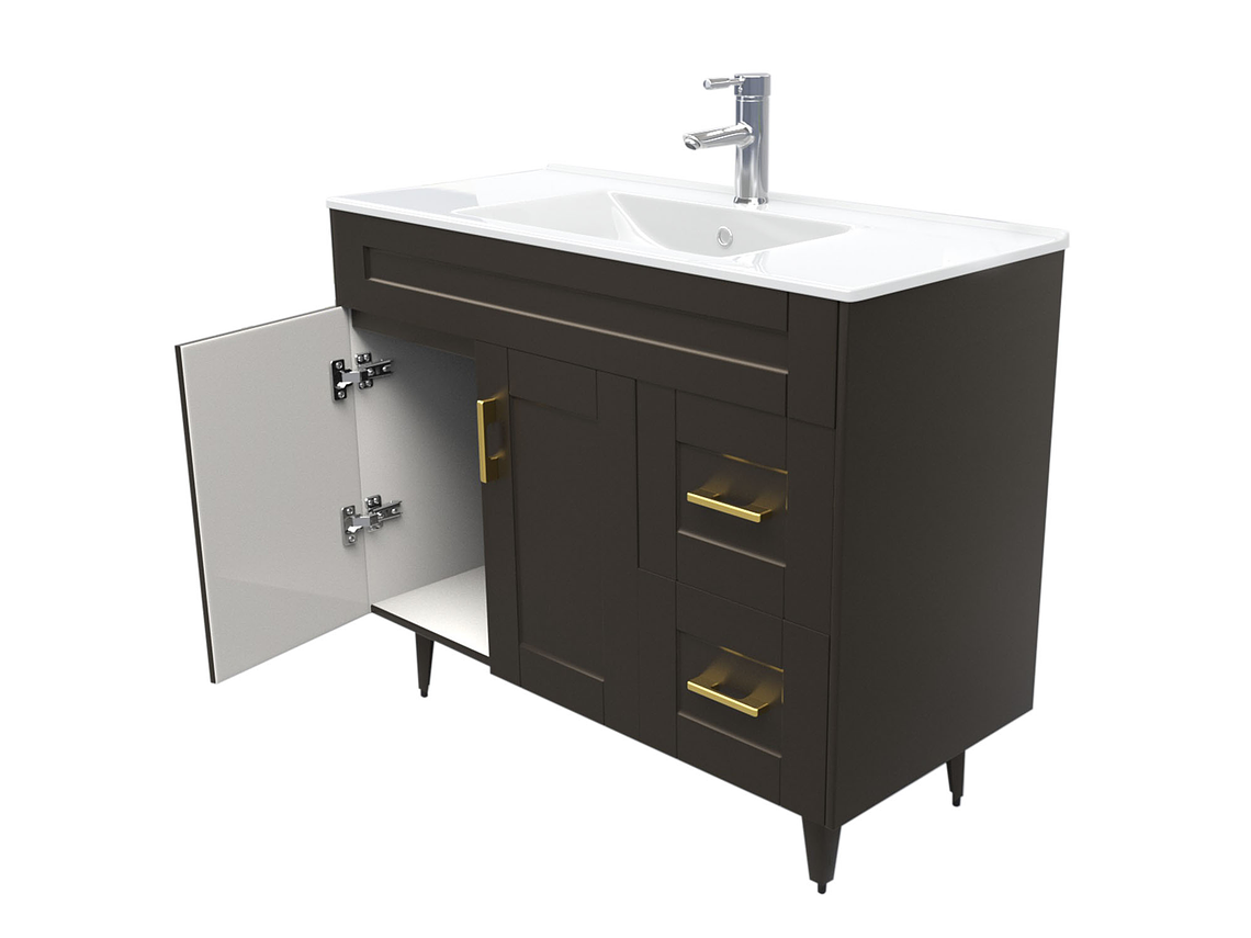 KIT MUEBLE VANITORIO DOMSA CAFÉ 100SK-C+P-100 / 100X80X47CM 4