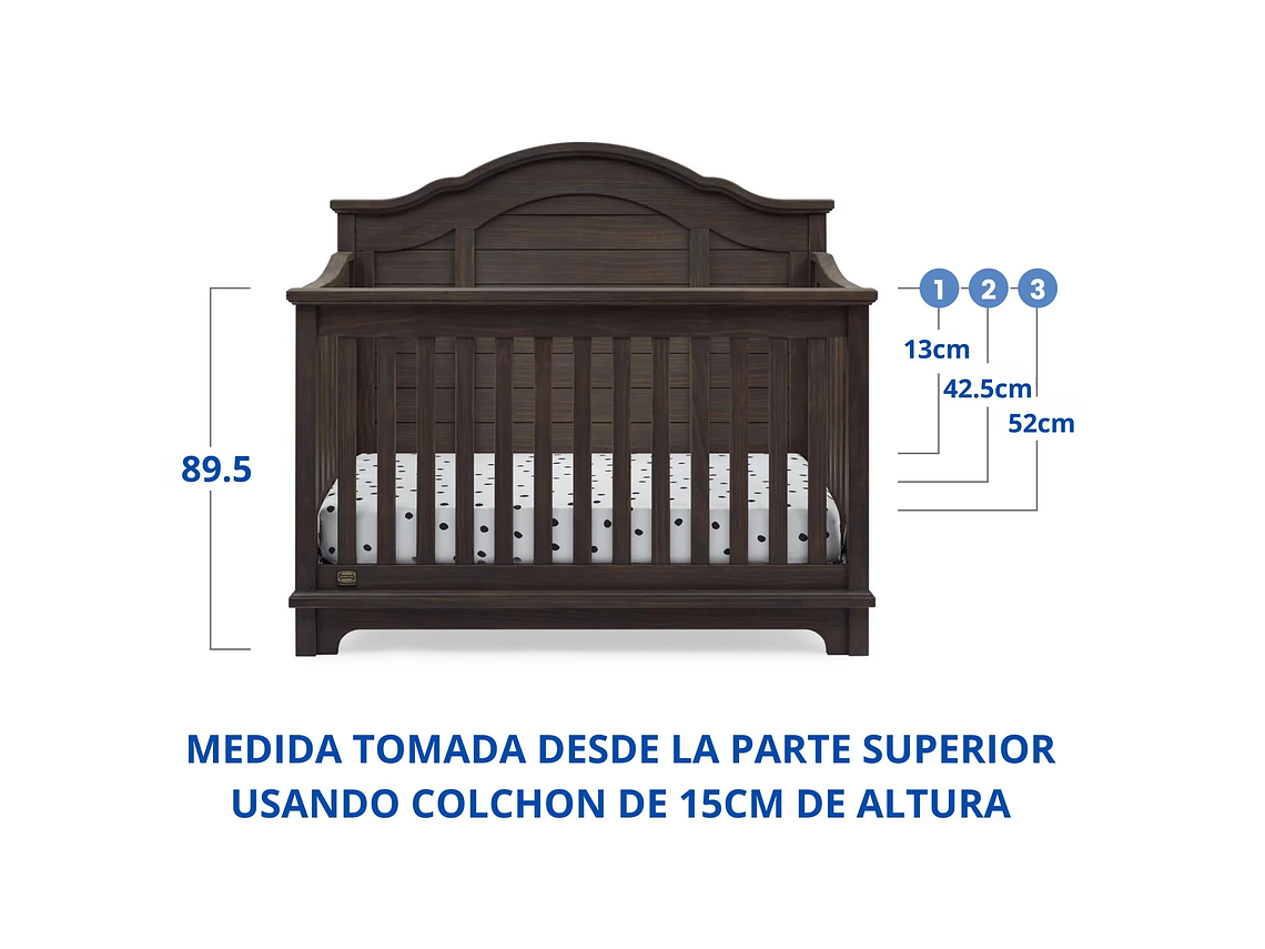 CUNA DE MADERA SOLIDA CONVERTIBLE 6 EN 1 ASHER GRIS 4