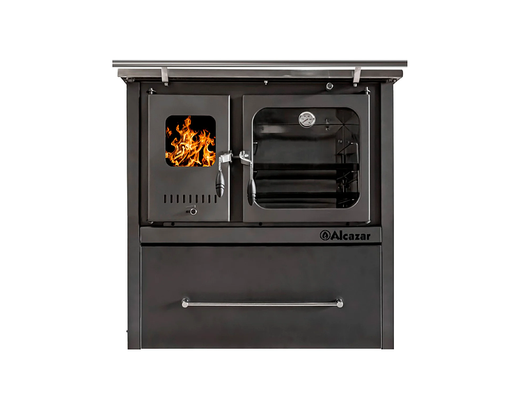 COCINA A LEÑA ALCAZAR EUROPEA M80 GRIS 1