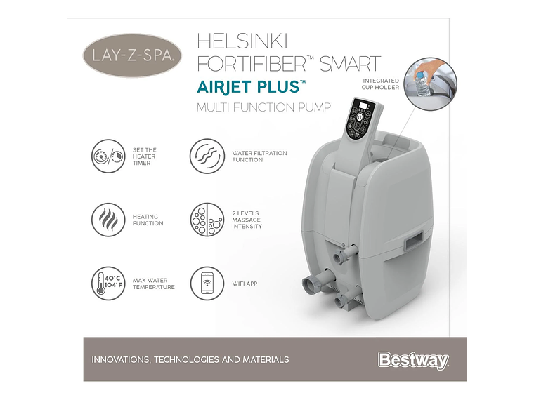 HOT TUB SPA JACUZZI INFLABLE HELSINKI 7 PERSONAS BESTWAY 4