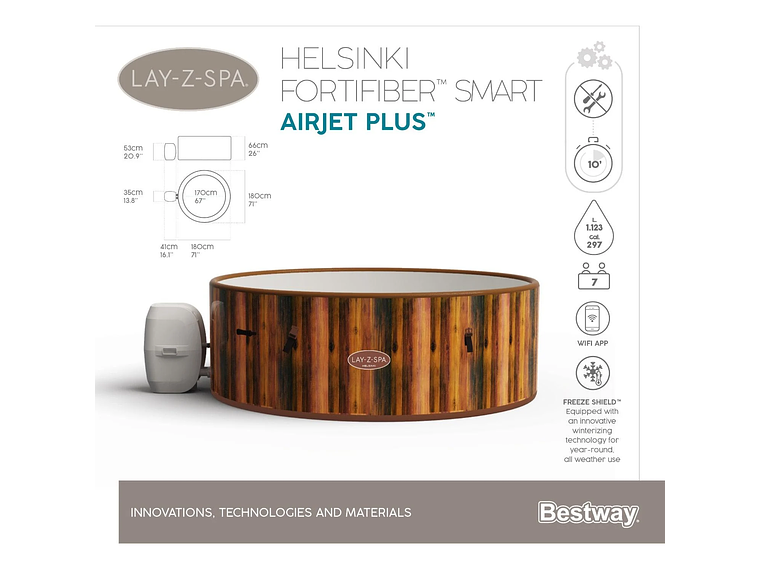 HOT TUB SPA JACUZZI INFLABLE HELSINKI 7 PERSONAS BESTWAY 5