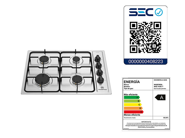 COMBO HORNO ELÉCTRICO MADEMSA EMPOTRABLE 66 L M SPAZIO 140A + ENCIMERA 435E + CAMPANA M60 3