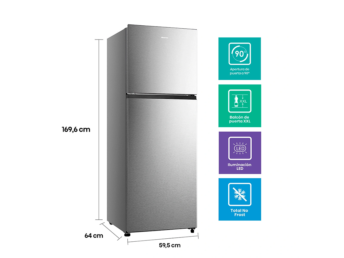 REFRIGERADOR HISENSE TOP MOUNT FREEZER NO FROST 324 L RD-42WR 2