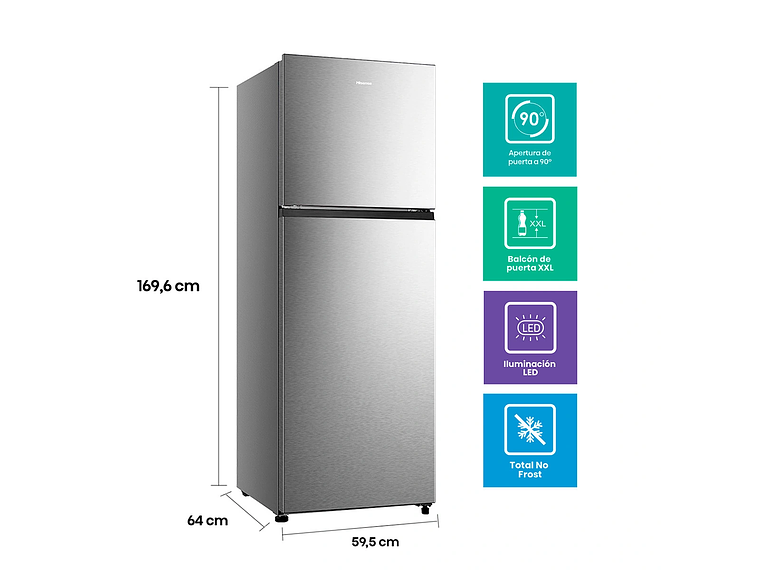 REFRIGERADOR HISENSE TOP MOUNT FREEZER NO FROST 324 L RD-42WR 2
