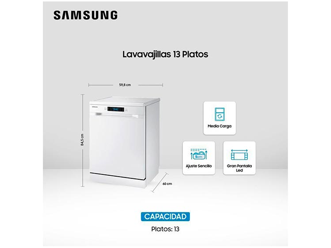 LAVAVAJILLAS SAMSUNG 13 CUBIERTOS DW60M6040FW/ZS 2
