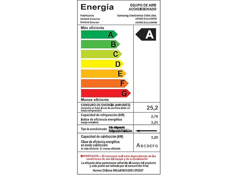 A/C WIND-FREE 9.000BTU CON SENSOR DE MOVIMIENTO Y FILTRO PM 1.0, FRÍO/CALOR 6