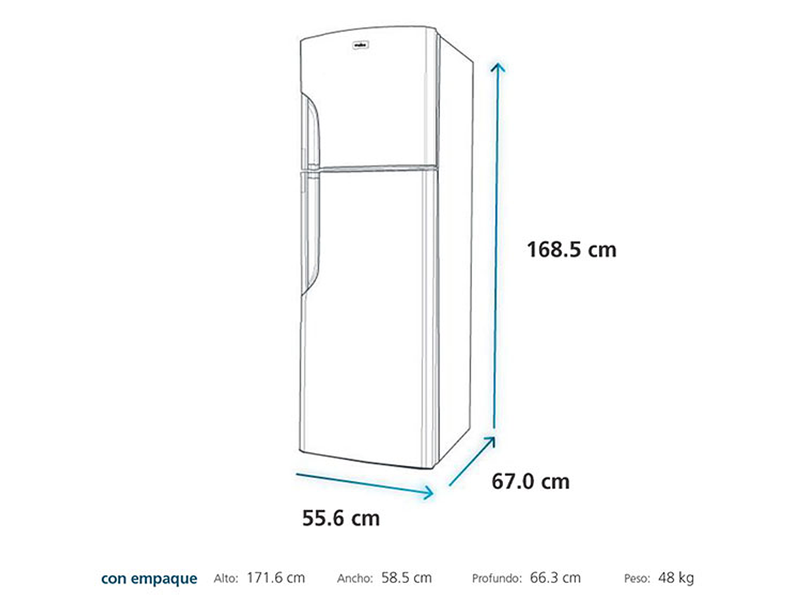 REFRIGERADOR MABE TOP FREEZER 250 L NF INOX 10