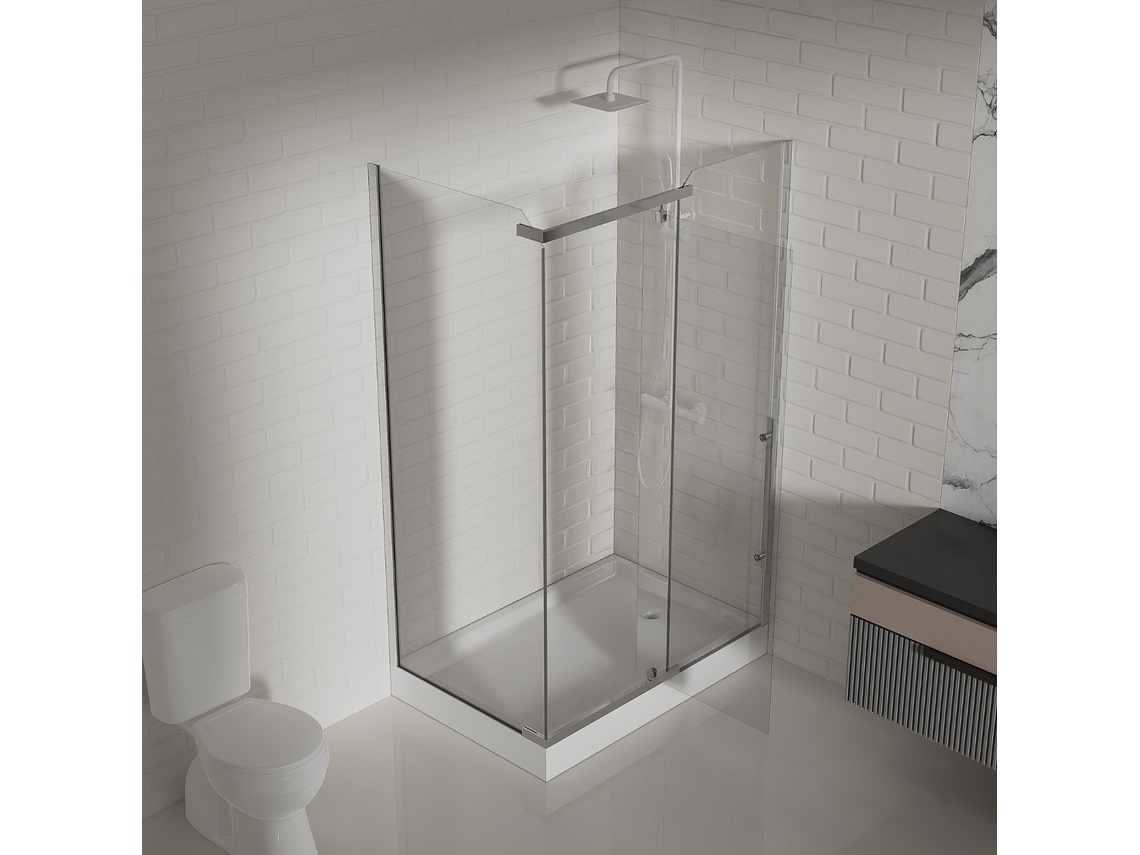 SHOWER DOOR 120X80CM 6MM MAMPARA RECTANGULAR | BLANCO 5