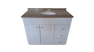 MUEBLE TMUEBLES TRAVERTINO RECTO VANITORIO LACADO CUBIERTA MÁRMOL 100 X 50 X 85 BLANCO