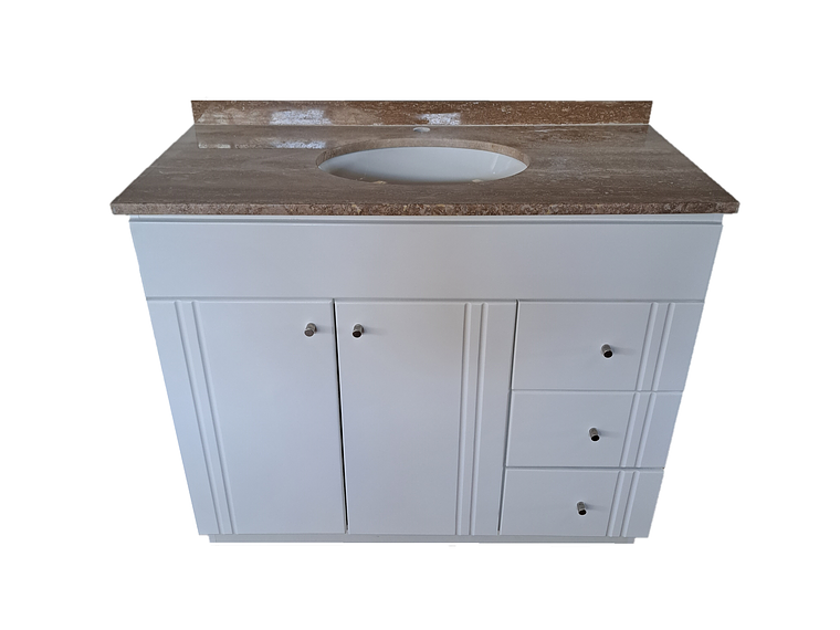 MUEBLE TMUEBLES TRAVERTINO RECTO VANITORIO LACADO CUBIERTA MÁRMOL 100 X 50 X 85 BLANCO 1