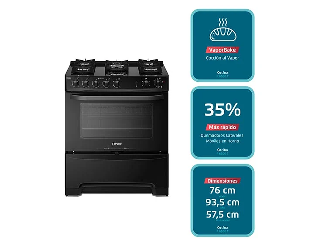 COCINA A GAS FENSA 5 PLATOS 6500 T 7