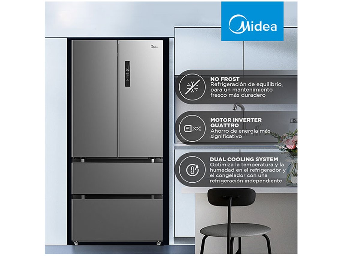 REFRIGERADOR MIDEA FRENCH DOOR NO FROST 475 L 2