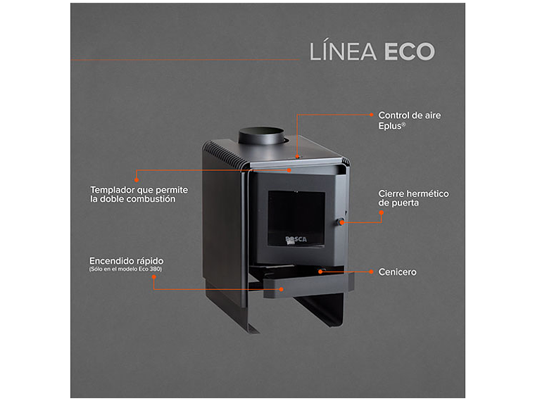 CALEFACTOR A LEÑA BOSCA ECO 380 6