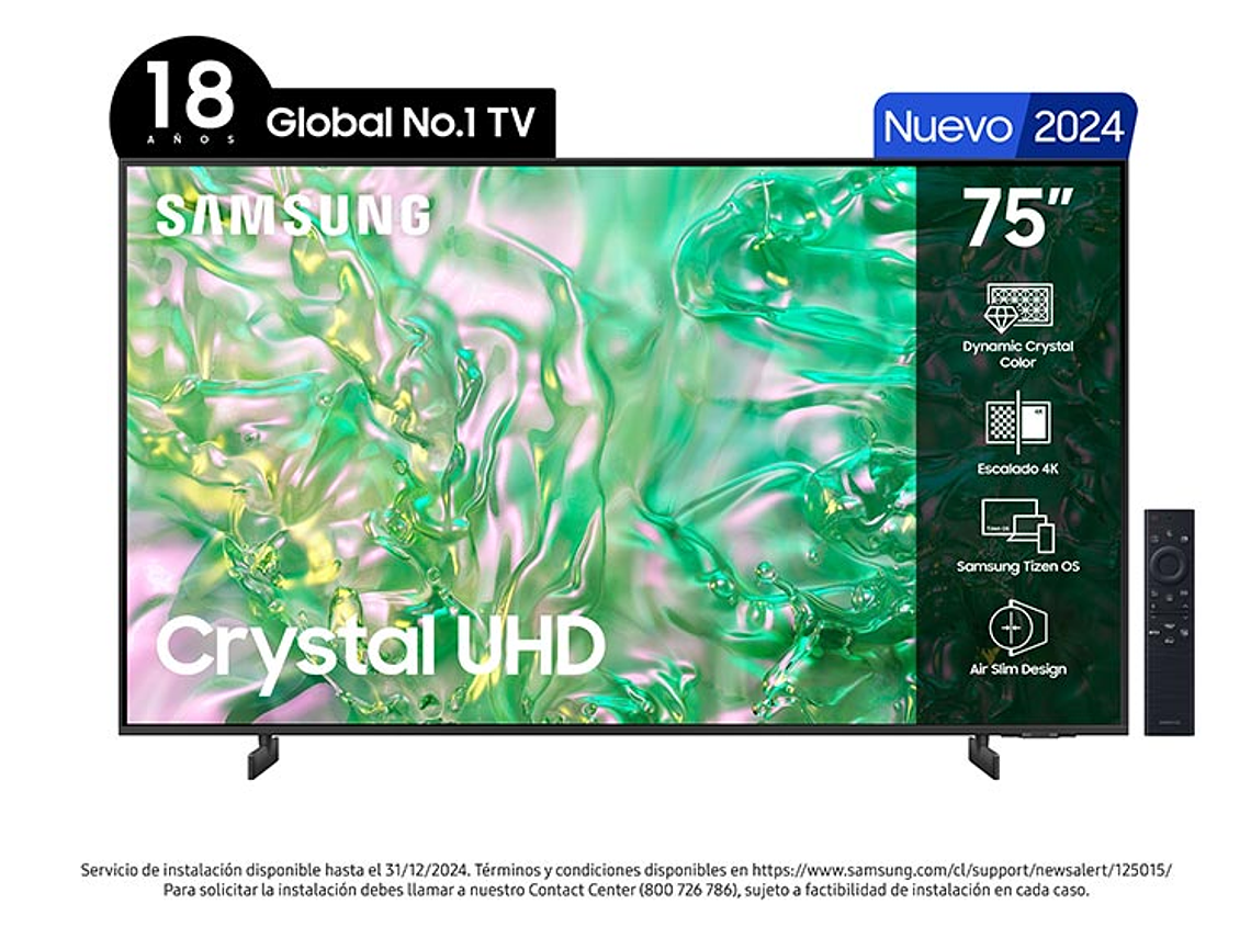 SMART TV SAMSUNG 4K UHD 75” CRYSTAL DU8000 2024 1