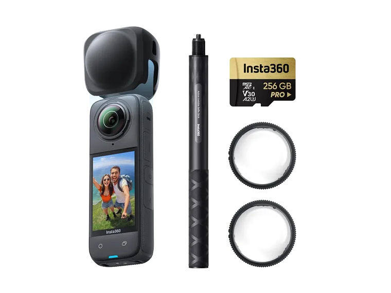 KIT INSTA360 X4+SD 256 GB+SELFIE STICK 1,14 CM+PROTECTOR DE LENTE 1