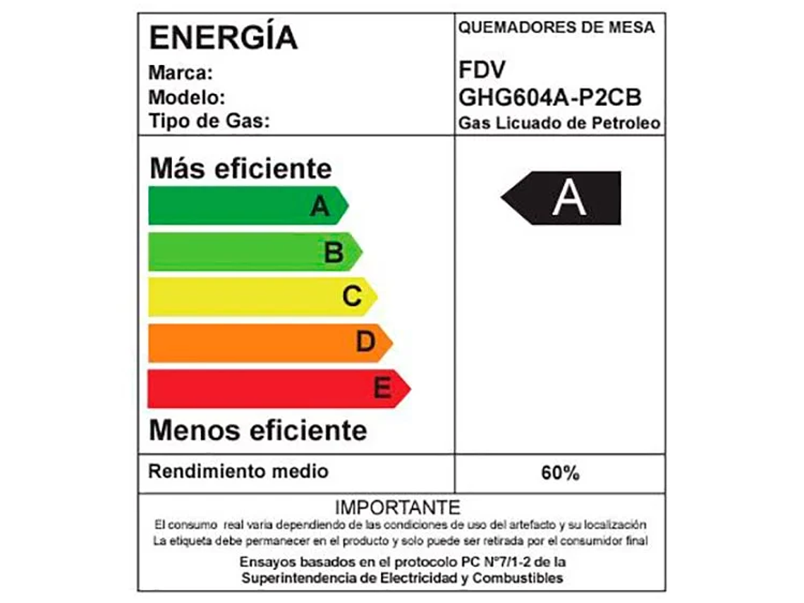 ENCIMERA A GAS FDV 4 QUEMADORES SIGNATURE 60 6