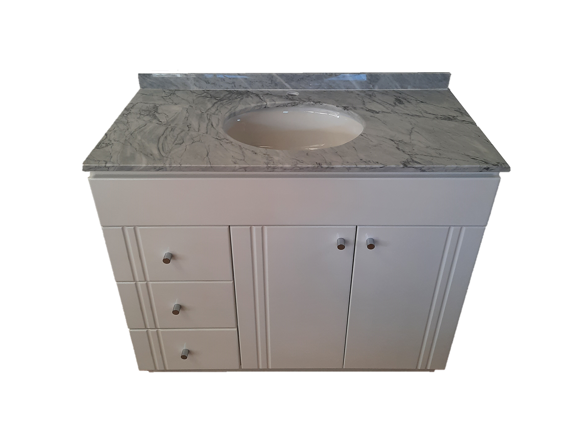 MUEBLE TMUEBLES CARRARA RECTO VANITORIO LACADO CUBIERTA MÁRMOL 100 X 50 X 85 BLANCO 1