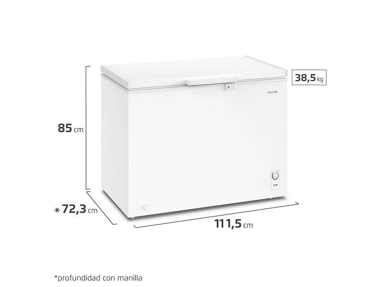 CONGELADOR FREEZER FENSA HORIZONTAL 290L FRÍO DIRECTO Z300D 2