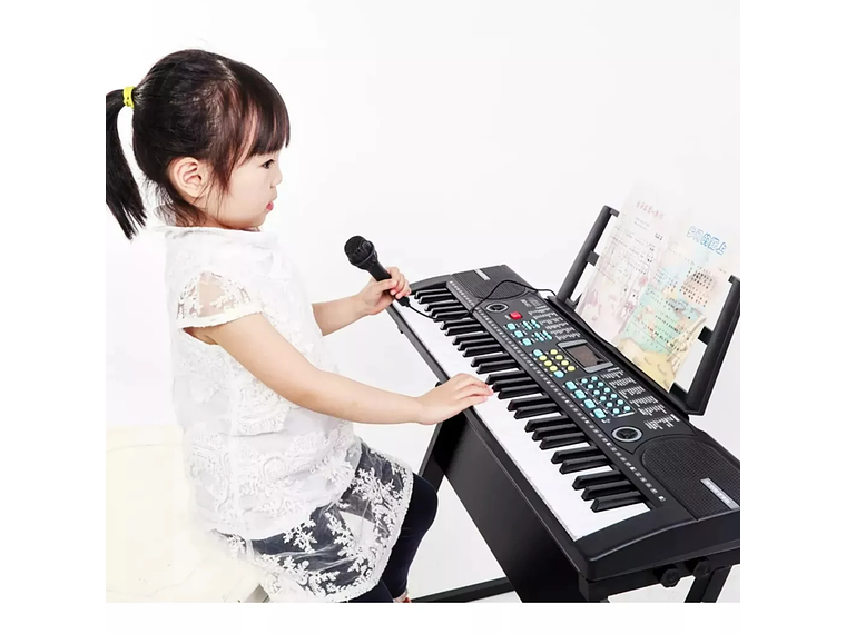 TECLADO PIANO ELECTRÓNICO MUSICAL 61 TECLAS + FUNDA + ATRIL 3