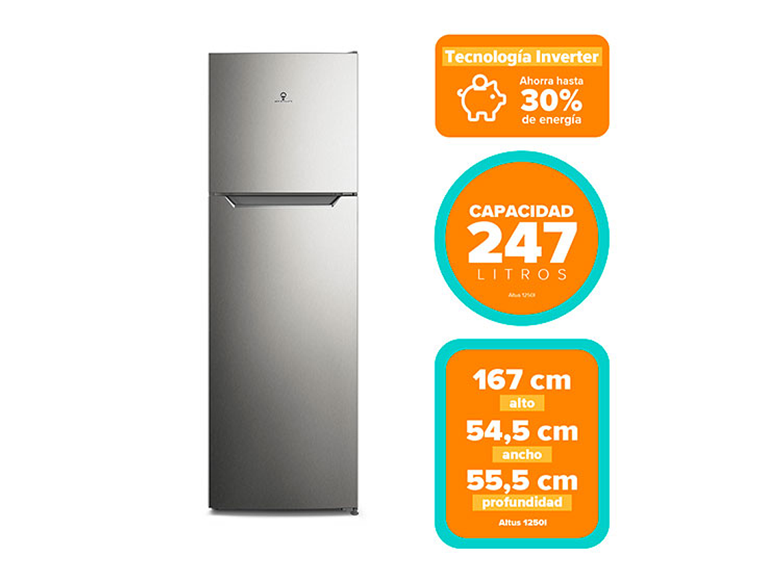 REFRIGERADOR TOP FREEZER MADEMSA ALTUS 1250I NO FROST 247L 7
