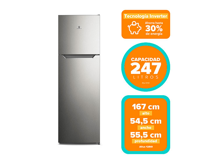 REFRIGERADOR TOP FREEZER MADEMSA ALTUS 1250I NO FROST 247L 7
