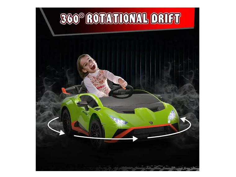 AUTO A BATERÍA LICENCIA LAMBORGHINI HURACAN DERRAPE AUTOMÁTICO VERDE 3