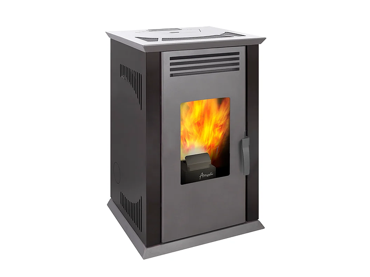 ESTUFA PELLET AMESTI MODELO ITALY 8100 NEGRO SATINADO 1