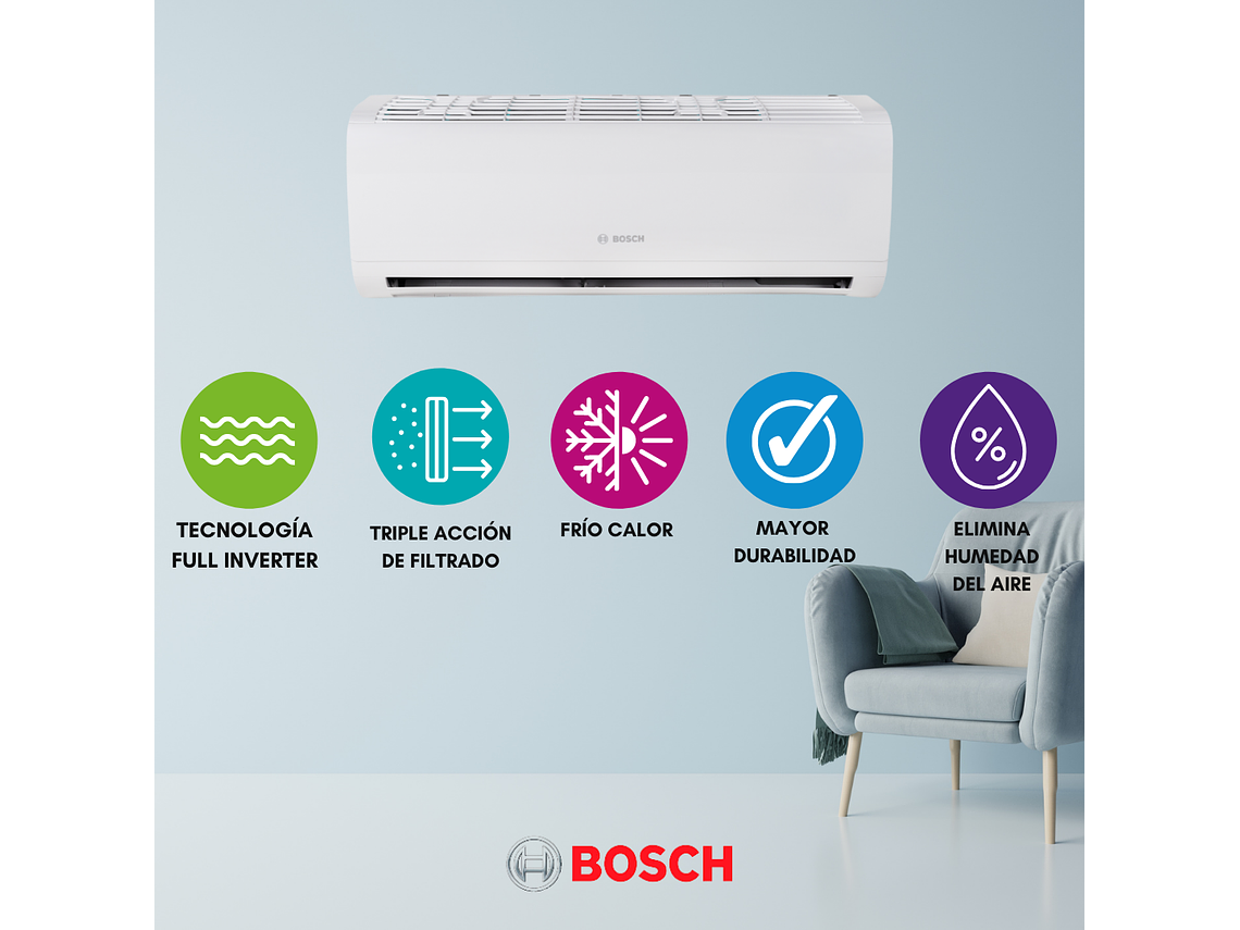 INCLUYE INSTALACIÓN EN RM SPLIT FULL INVERTER 9000BTU 3