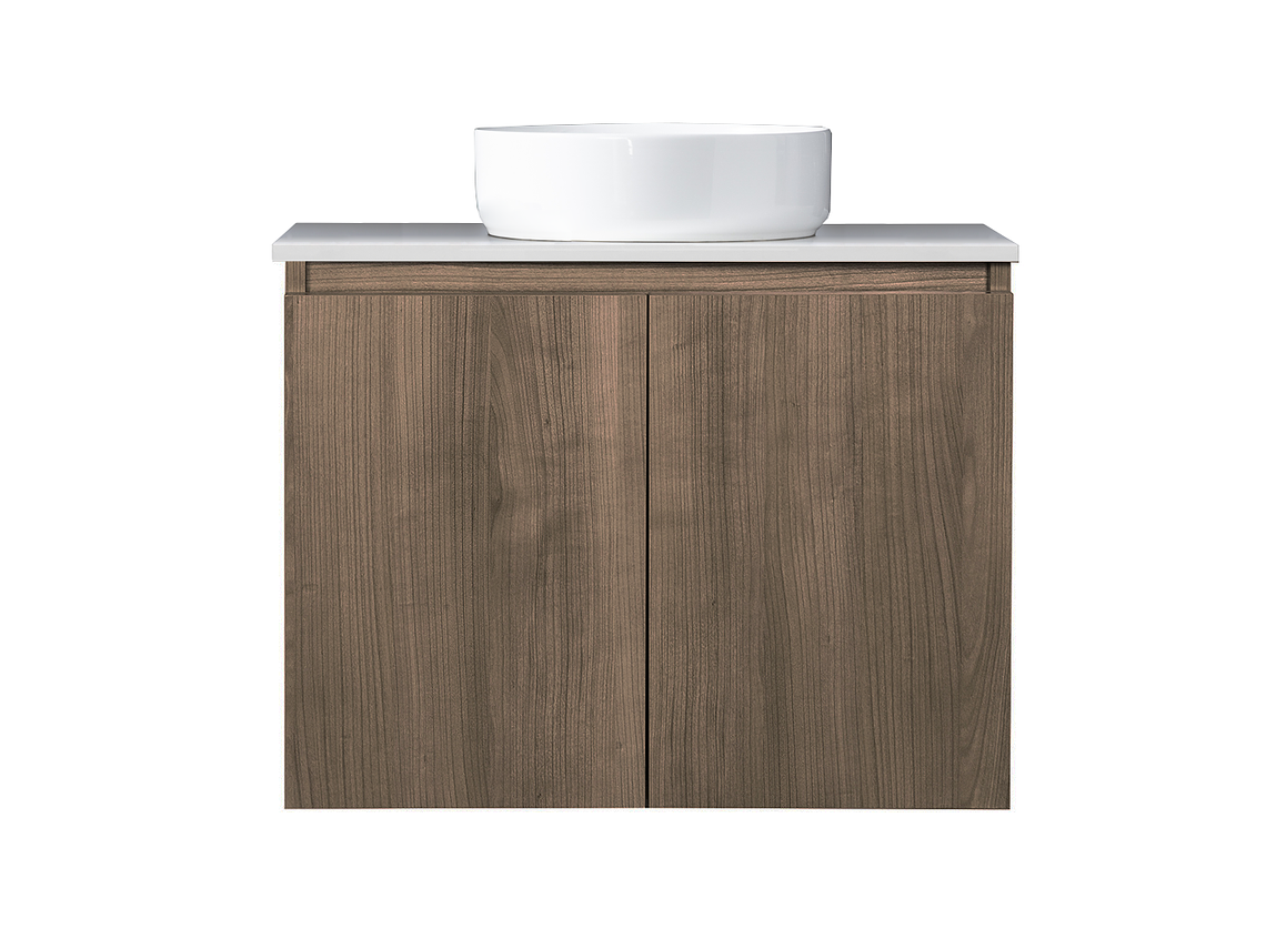 MUEBLE STRETTO VANITORIO SOBRE CUBIERTA REDONDO COMPLETO 80 X 46 CM ERMES MDF 1