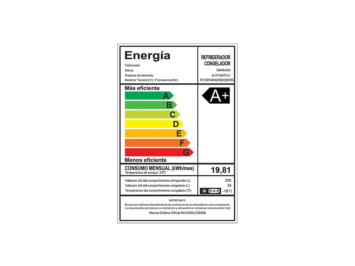 REFRIGERADOR SAMSUNG TOP MOUNT 255LTS NO FROST 6