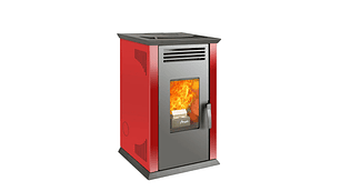 ESTUFA PELLET AMESTI MODELO ITALY 8100 ROJO