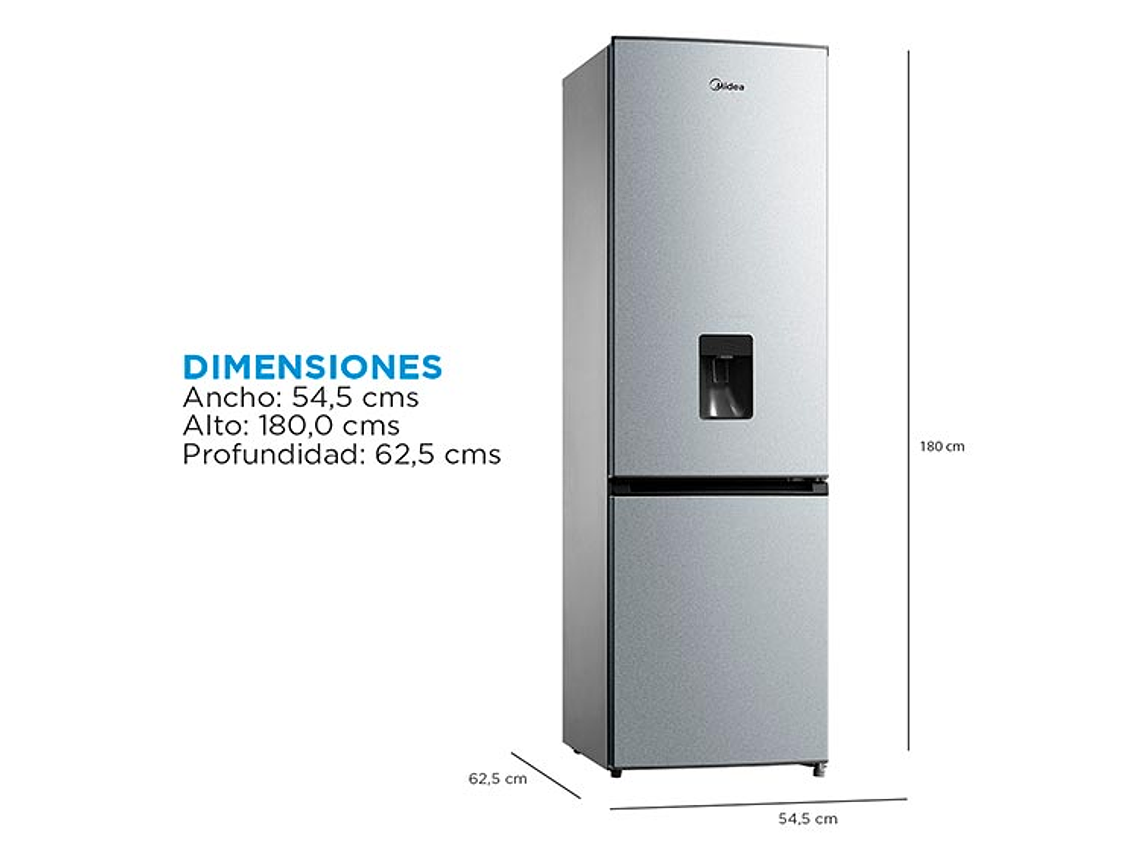 REFRIGERADOR MIDEA BOTTOM FREEZER NO FROST 262 L BTM MDRB380FGE50 2