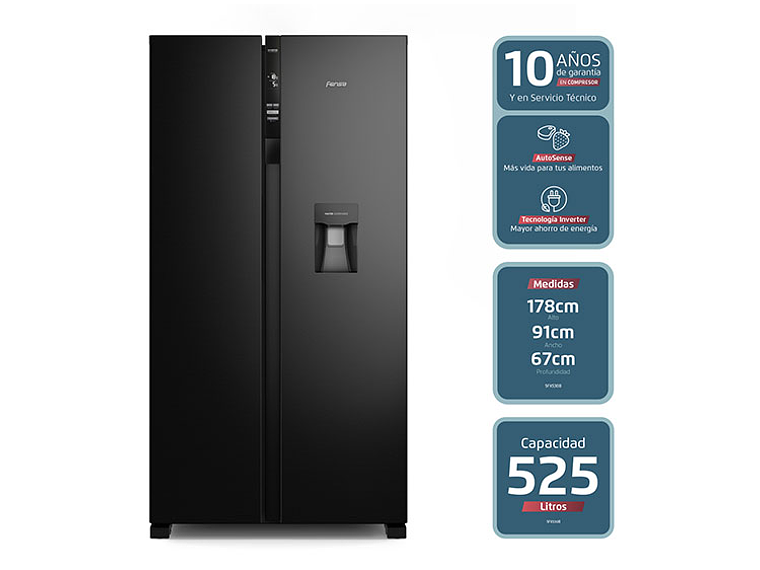 REFRIGERADOR FENSA SIDE BY SIDE NO FROST 525 L SFX530B 8
