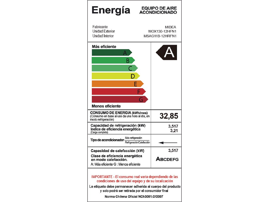 AIRE ACONDICIONADO MIDEA XTREME INVERTER 12000BTU 4
